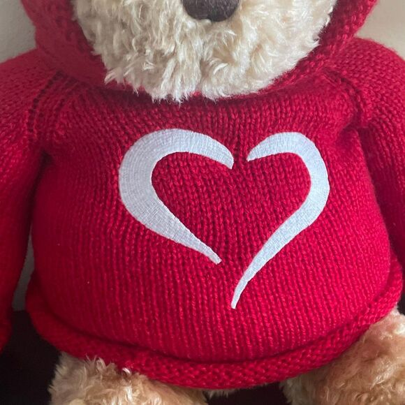 Millennial bear vintage gund curly haired bear stuffed animal red hood love 2000 - Picture 3 of 10